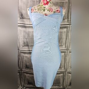 Blue bodycon bandage dress. - L